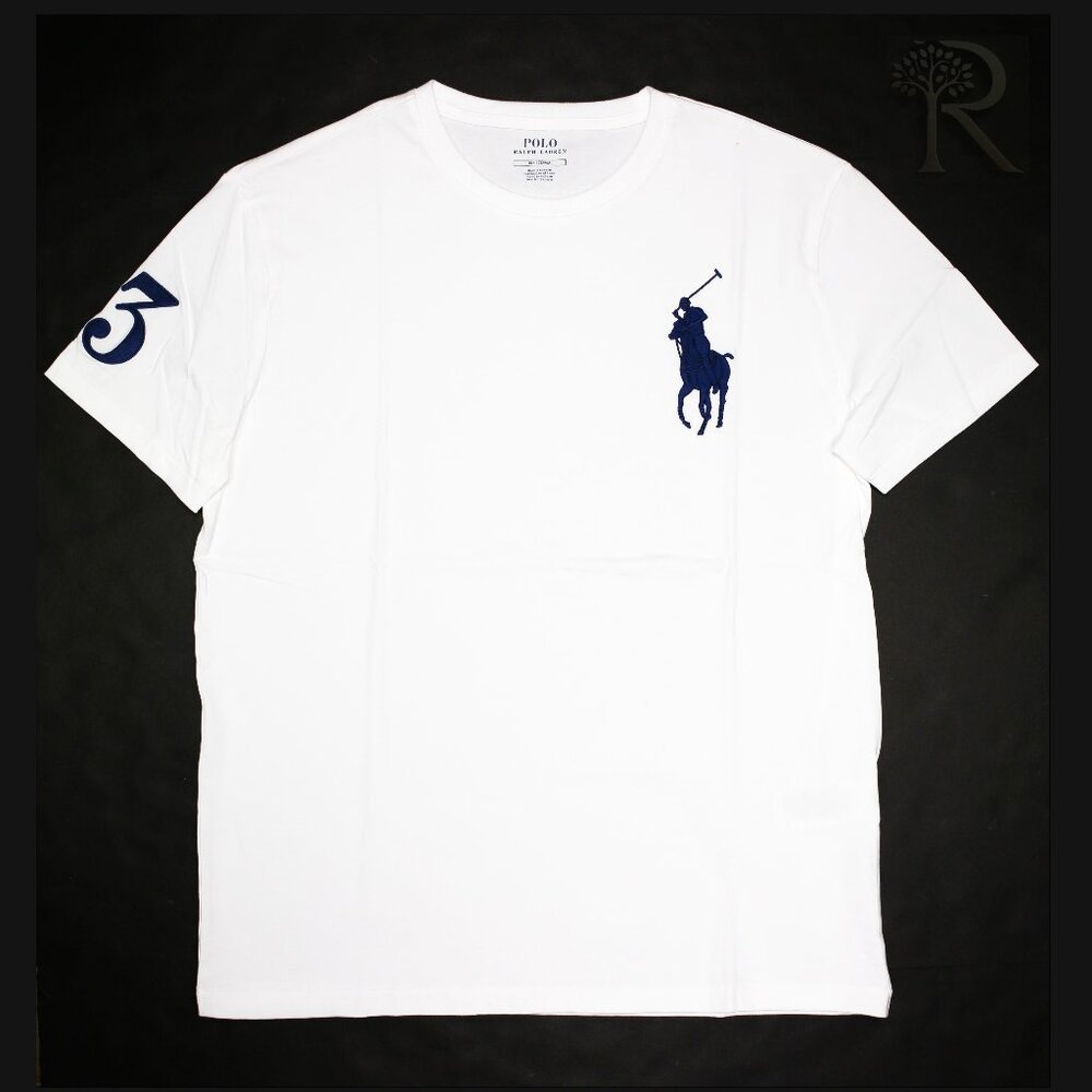 NWT Polo Ralph Lauren Men SS Big Pony Crew Neck T-Shirt Tee White MSRP $65